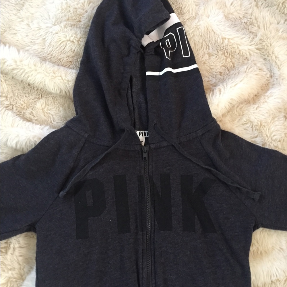 Grey white and black, Pink Full-Zip Jacket.